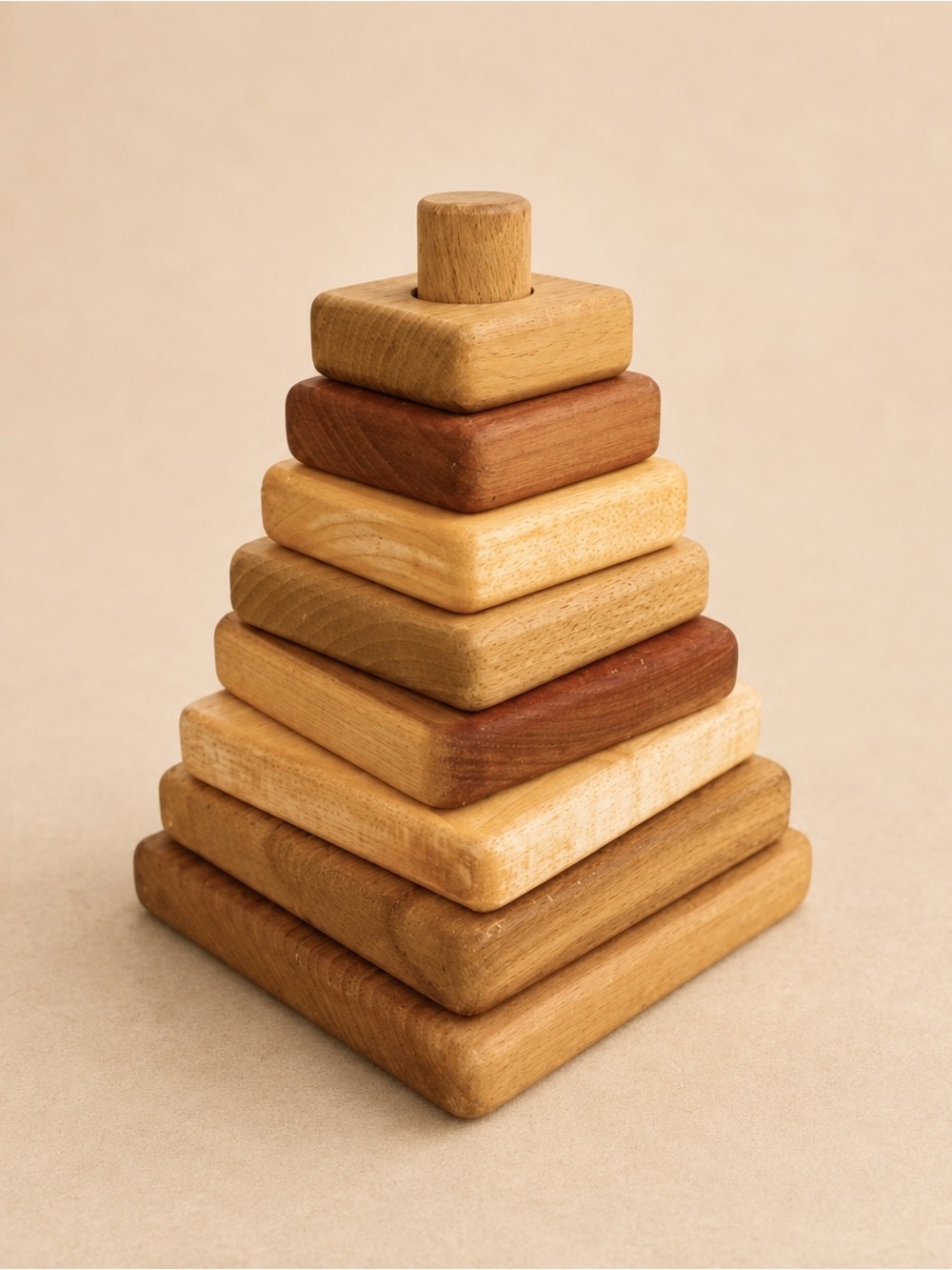 Wooden Story Natural Pyramid Stacker​​​
